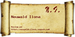 Neuwald Ilona névjegykártya